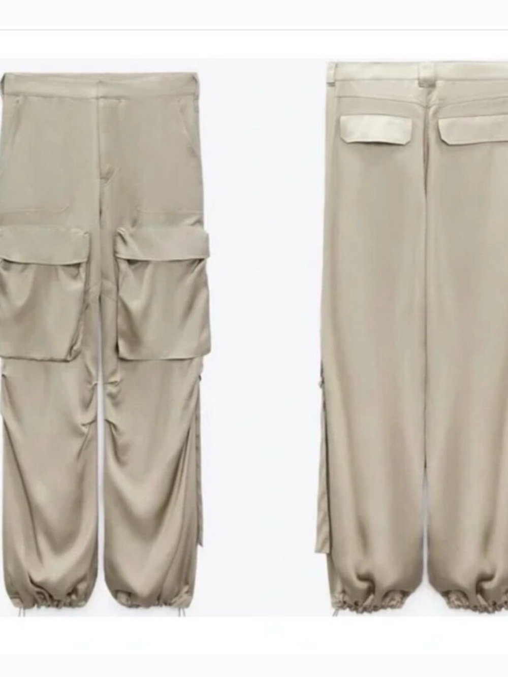 Zara Tan Cargo Joggers with Utility Pockets